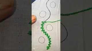 Hand embroidery border double chain stitch #khadizascreativehand #embroidery #diynstitch