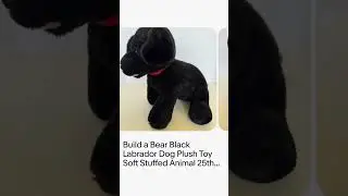 Build a Bear Black Labrador Dog Plush Toy Soft Stuffed Animal 25th Celebration