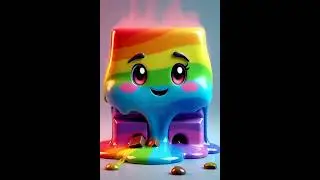 Rainbow Chocolate Melts & Freaks Out🌈🍫😭 #ASMR #Satisfying #Rainbow #Chocolate #CartoonASMR #Viral