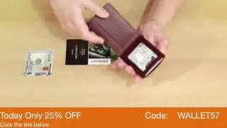 Slim Card Holder Front Pocket Wallet - Money clip - Leather - Bifold - HUSKK