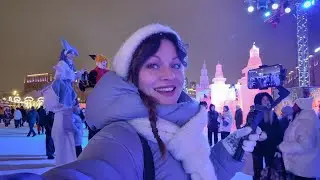 LIVE! Moscow Walk. Ice Sculptures show ❄️☃️ Victory Park, Triumphal arch