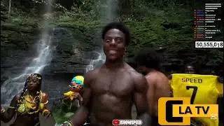 IshowSpeed at Asesewa waterfall for his Ghana tour. #celebritynews #viralvideo #entertainmentnews