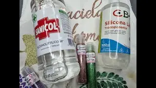 Alcohol, silicona,glitter, NUEVA pasta para TELA y 3 ideas MAS #diy #arte #manualidades