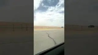 Riyadh to Khobar road trip#explore #saudiarabia #roadtrip #desert #sand #trip #bluesky #clouds