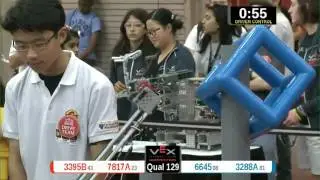 2015 VRC Math Q129 - 3395B 7817A vs 6645 3288A - 56 to 38 - VEX Worlds 2015 - Math Division
