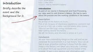 how to write Report For A Task Or An Event? (Perspective)
