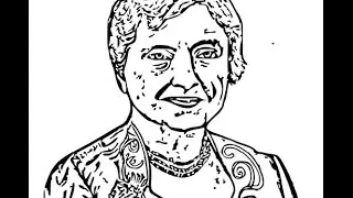 How to draw Helen Keller face sketch drawing step by step