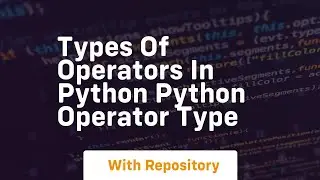 Types of operators in python python operator type