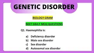 Daily neet biology mcq | biology class 12th mcq | genetic disorder #neet2022 #geneticdisorder