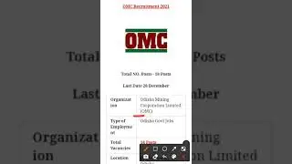18 Posts - Mining Corporation Limited - OMC Recruitment 2021 - Last Date 28 December