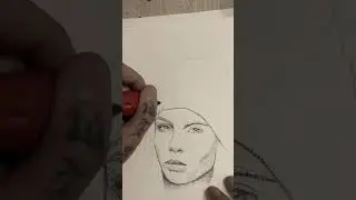 Portrait drawing with tattoo machine, stippling shading