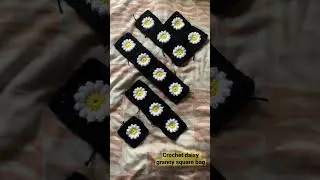 Crochet Daisy Granny Square Bag 🌼 #crochet #grannysquare #crochetbag #crochetprojects
