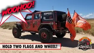 Perfect Jeep Flag pole mount for Big wheels