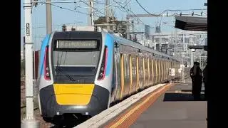 High Capacity Metro Train (HCMT) arriving and departing from Tottenham station to East Pakenham