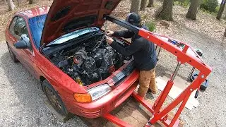 Solo engine pull GoPro time lapse, 2 hours in 1 minute, 2001 wrx swapped Impreza