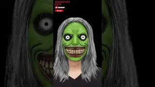 Pigmiss Scary Demon Mask Horror Smiling Devil Mask with Hair Creepy Halloween Cosplay Mask #horror