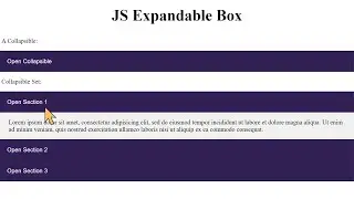 How to Create Expandable Sections with HTML, CSS & JavaScript | Web Designing Tutorial