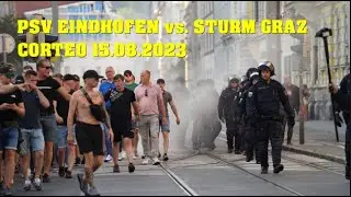 PSV Eindhofen CORTEO in GRAZ | Polizeieinsatz