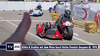 MOTOR TV22: Werner Köhle & Manuel Stadler mit Moto Guzzi Haller Kneeler Gespann - Solitude Revival