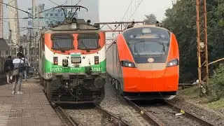Vande Bharat Sleeper+Tri-Colour Wap-7 Engine and Multiple EMU Train Sporting