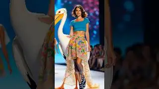 Woman and pelican magic show ai #shorts #agt #hybrid #morphe #ai #magic #viralshorts