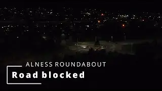 Alness. Westford roundabout/Ballachraggan. Road blocked.