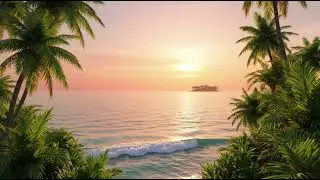 Calm Ocean Waves at Sunset 🌅 Relaxing Ambience for Sleep & Focus