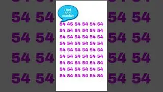 Find the hidden number 45 withinXaglance.#eyetest#find#oddoneout#puzzles#Riddles#54#short