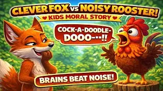 Clever Fox vs Noisy Rooster 🦊🐔 || Funny Kids Animal Story || Moral Story