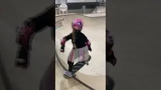Fearless five year old doesn&rsquo;t give up skating #shorts #skateboarding #skate #skatergirl