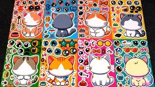 CUTE CAT STICKER BOOK MAKEOVER 🐾💖 | FUN ASMR STICKER DECORATION WITH ADORABLE KITTIES!