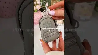 Micro Makeup Bag 🎀 #makeup #travel #traveltips #beautytips #beautyessentials #travelessentials