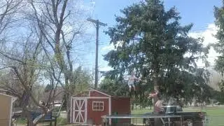 SUPER BOUNCE TRICKS ON TRAMP!
