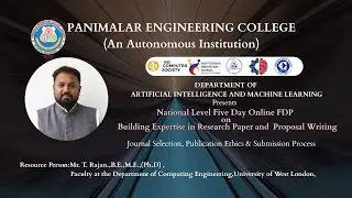 National Level Five Day Online FDP on Building Expertise in Research Paper and Proposal Writing Day3