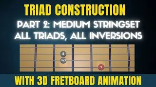 Triad construction part 2: medium string set with 3D fretboard animation