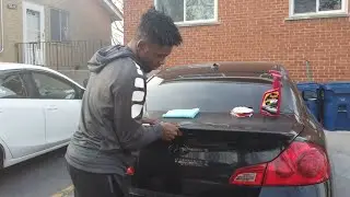 How to install G35/G37 carbon fiber trunk spoiler Giveaway update!!