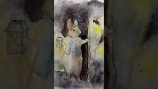 #Watercolor Fireflies|| Beatrix Potter inspired #artwork🎨🐭👩&zwj;🎨   #cottagecore #art #painting