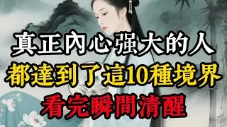 真正內心强大的人，都達到了這10種境界，看完瞬間清醒#人生感悟 #人間心理 #心理学 #心理分析 #生意思维 #科普 #人性感悟 #人際關係 #人生智慧 #人性覺悟