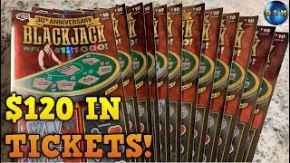 I PLAYED $120 IN SCRATCH OFFS & WON... $121,000 PRIZE BLACKJACK TICKETS