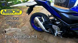 Yamaha R3 (2019-2022) with Arrow Pro Race Slip-On sound comparison