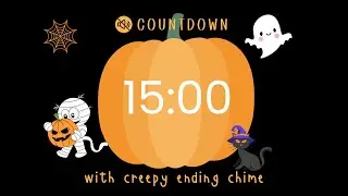 15 Minute Silent Halloween Timer Countdown 🎃 Creepy Chime