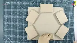 How to make hexagon wall shelf using cardboard easily_R