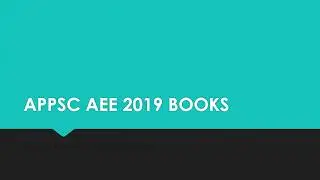 APPSC AEE 2019 Books List