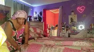 Trying to make up my bed so it could feel comfortable to me.