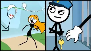 DRAW FLY vs THIEF PUZZLE - Satisfying Dual Stickman Android Gameplay