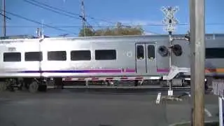 NJ Transit Train Passing Through Old Crossing Signals