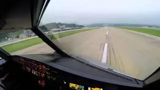 Airbus 320 cockpit approach and land Sochi URSS