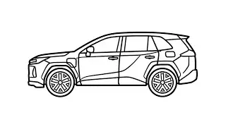 How to draw a TOYOTA RAV4 2025 easy | Drawing toyota rav 4 suv car