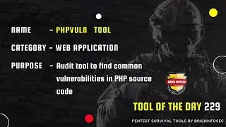 PHPVULN TOOL - Find Vulnerability in php source code  | Briskinfosec