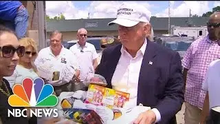 Donald Trump Hands Out Supplies To Louisiana Flood Victims | NBC News